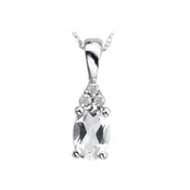 10K Birthstone Pendant – White Topaz – April