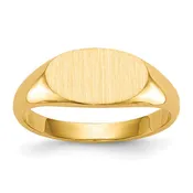 14k 6.5x11.5mm Closed Back Oval Top Signet Ring