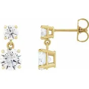 14K Yellow Gold 2 CTW Lab-Grown Diamond Two-Stone Earrings