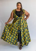 Dami African Print Sleeveless Wrap Dress