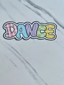 Dance Patchwork Sticker w/ Colorful Patterned Letters