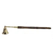 12" Brass Candle Snuffer w/ Wooden Handle