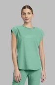 AMP by Med Couture Women's Round Neck Tuckable Top