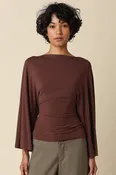 ALLYSON BACK TIE TOP ~ CHOCOLATE BROWN