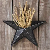 12" Speckled Black Barn Star with Pocket