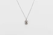 0.75Ct Lab Grown Emerald Cut Diamond Bezel Pendant