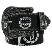 Acid Washed Pony Hair Triple ‘b’ Classic – Black/Chrome