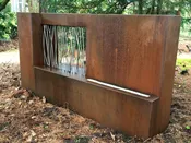 Corten and Stainless Fireplace with LED Light Effect — Bu-Kai Design