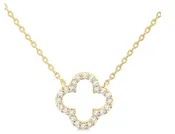 10K Yellow Gold Diamond Clover Necklace