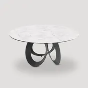 Anella White Italian Ceramic Round Dining Table