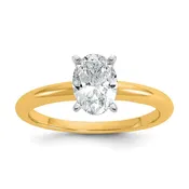 Certified Lab Grown Diamond VS/SI+ G+ Oval Complete Solitaire Engagement Ring