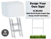 Blank 18x24 Yard Sign with Metal 10x24 Yard Stake