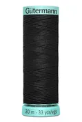0000 Black - Gutermann 15wt Top Stitch Silk Thread