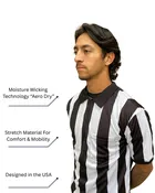 2 1/4 (2.25 inches) Striped Performance Football Sublimated Referee Shirt
