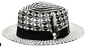 Bruno Capelo Men's Straw Panama Fedora Hat White Black BZ-557
