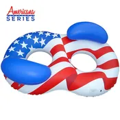 Americana™ Conversation Lounger | Patriotic Double Ring Float | Backrests