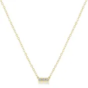 14kt Gold and Diamond Significance Bar Necklace - Three