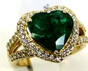 BIG Emerald Ring 14K Yellow gold Natural Heirloom Made In The USA