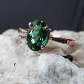 Tourmaline and Rose Gold Ring