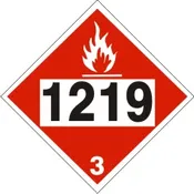 1219 ISOPROPANOL – CLASS 3 PLACARD