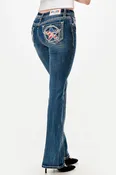 American Star Embroidered Bootcut Jeans