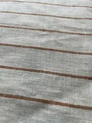 1 Yard Cut Out-Clay Striped Linen Fabric
