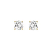 0.5CTW Round Shaped Lab Grown Diamond 4 Prong Stud Earrings in 14K Gold (F/VS)