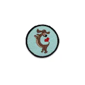 Dachshund Heart Circle Patch