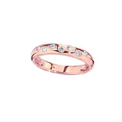 14k Rose Gold Bezel Set Diamond Wedding Band