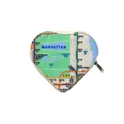 All-Over Map Heart Shaped Coin Purse