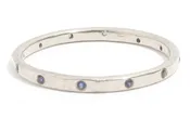 12 Blue Sapphire Band- 18k White Gold