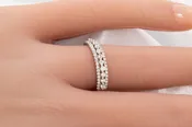 18k 0.37 CTW 3 Row Round Diamond Wedding Band