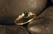 18K Green Tourmaline & Diamond Ring — Designs By S&R