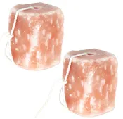 Himalayan Salt Lick Block on Rope | 2pack 4lb, 5lb, 7lb | for Horse, Deer, Goat, Livestock Animals