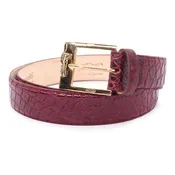 Alligator burgundy belt
