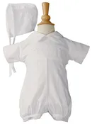 Baby Boys White Cotton Smocked Baptism Outfit Set  LTML-CB938R