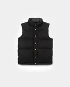 Down Italian Vest - Dry Wax Cotton - Black