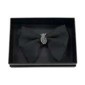 Black Crystal Bow Tie