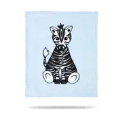 Baby Zebra Blue Baby Blanket