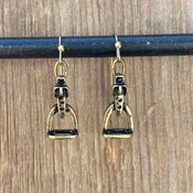 Arabian Nights Antique Brass Stirrup Earrings #EW944