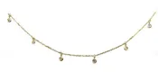 14K Gold Diamond Dangle Ankle Bracelet - 0.25ctw Cable Chain
