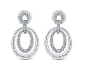 Argentium Silver White Sapphire Earrings