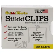 StikkiCLIPS™ Removable Reusable Adhesive Clips – 20ct