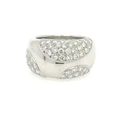 Cartier Diamond Band Ring | 1.70ct Pavé Diamonds | 18k White Gold | Size 7