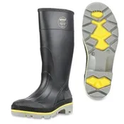 15" Servus XTP PVC Steel Toe Boots - Black / Gray / Yellow