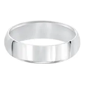 14K White Gold Domed Comfort Fit Wedding Band - 7mm (Last Chance Deal)