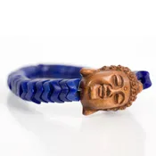 African Snake Vertebrae with Wooden Buddha