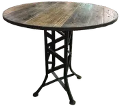 18-Wheeler Top Bar Table with Iron Base