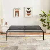 18-Inch King Size Metal Platform Bed Frame with Steel Slat