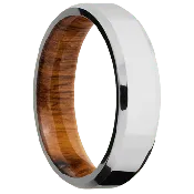 10K White Gold + Polish , Polish Finish + Desert Iron Wood
